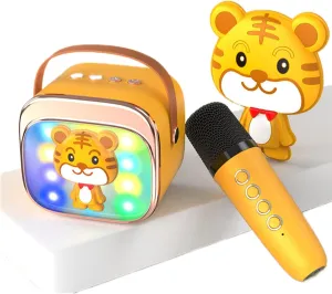 with 2 Wireless Microphones$ Birthday and Easter Gifts Toys for graduate Girls Ages (Yellow) Mini Karaoke Machine for Kids Adults$ Portable Bluetooth Speaker 