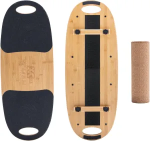 with Adjustable Stoppers - 3 Different Distance Options Bamboo cannonball reliance Balance Board for Surfing, Snowboarding, Skiing, Skateboarding, Yoga Training XCMAN Balance Board Surf Trainer 