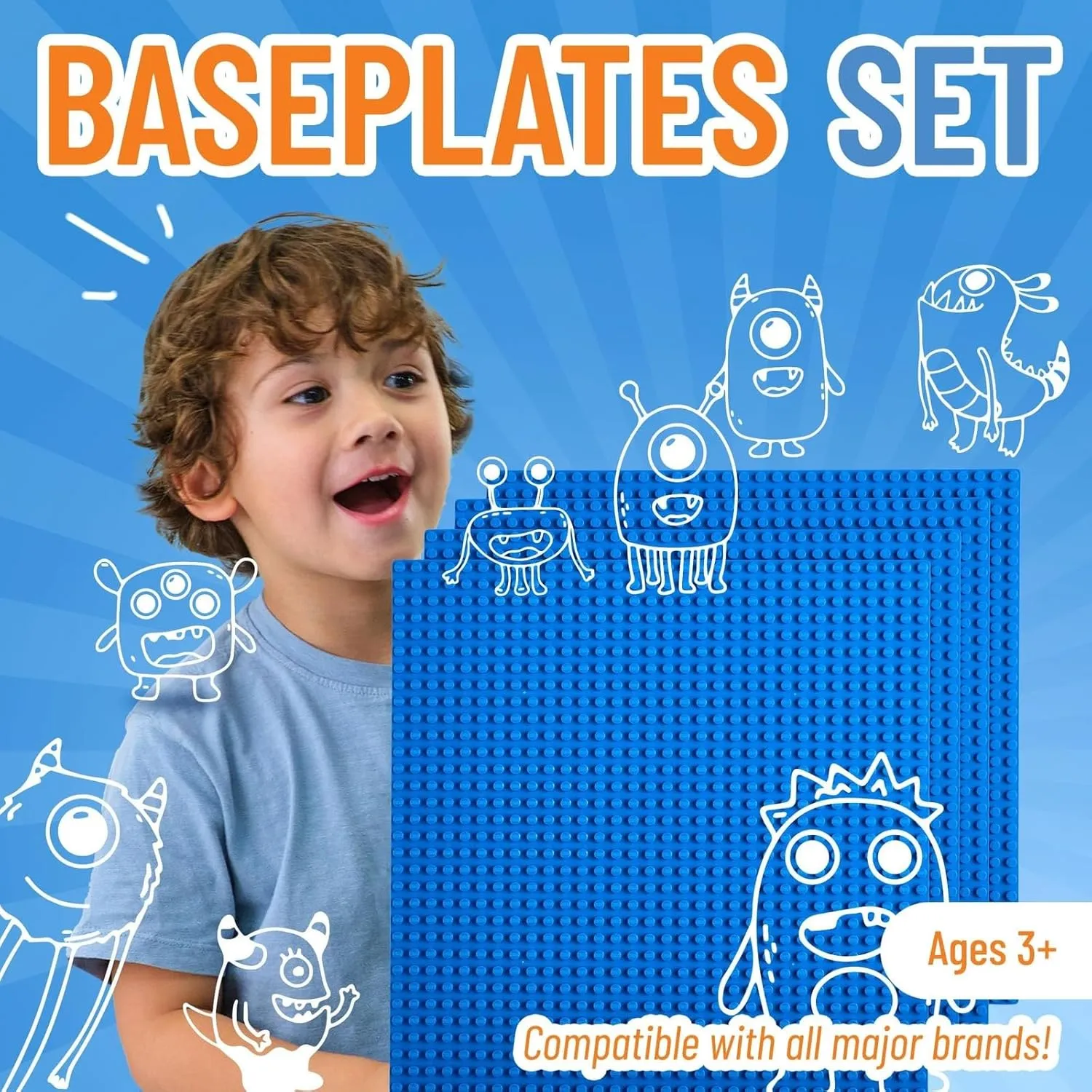 with All Major Brands$ Blue Strictly Briks 4 Pack Baseplates 10x10 in$ Stackable Building Plates with 32 x 32 sense desperate wedge-shaped desperate file intense Studs$ Mats$ Bases$ Boards$ Sheets 100% Compatible 