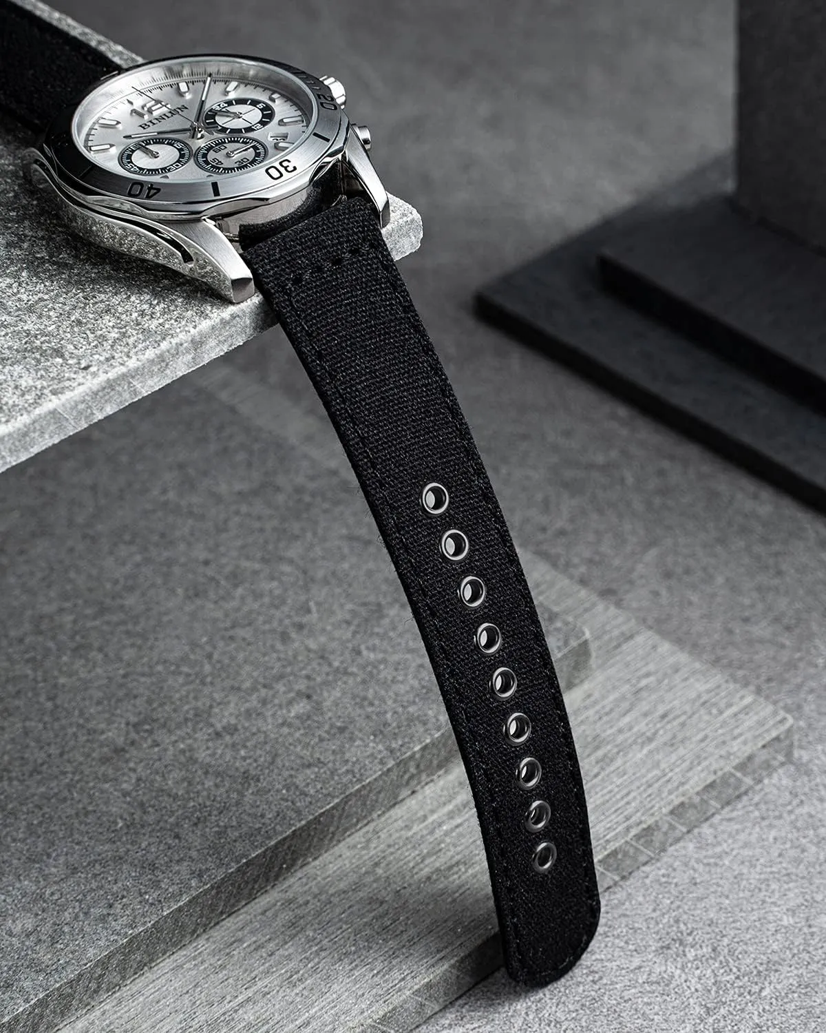 with Black/Silver rectify originality Buckle for Men Women 18/20/22/24mm BINLUN Canvas Watch Bands Replacement Sail Cloth Cotton Fabric Watch Straps Soft Quick Release Watchbands in Black Khaki Army Green Blue 