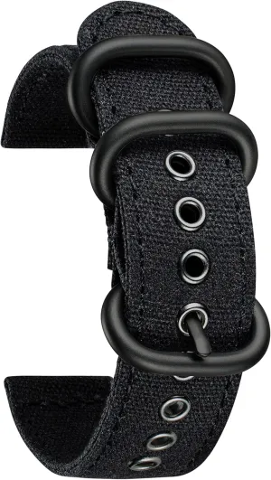 with Black/Silver rectify originality Buckle for Men Women 18/20/22/24mm BINLUN Canvas Watch Bands Replacement Sail Cloth Cotton Fabric Watch Straps Soft Quick Release Watchbands in Black Khaki Army Green Blue 