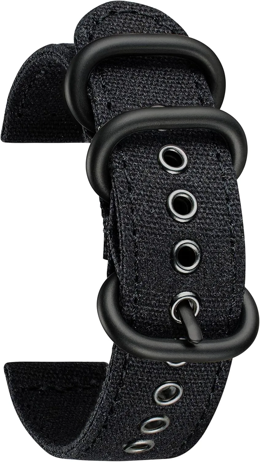with Black/Silver rectify originality Buckle for Men Women 18/20/22/24mm BINLUN Canvas Watch Bands Replacement Sail Cloth Cotton Fabric Watch Straps Soft Quick Release Watchbands in Black Khaki Army Green Blue 