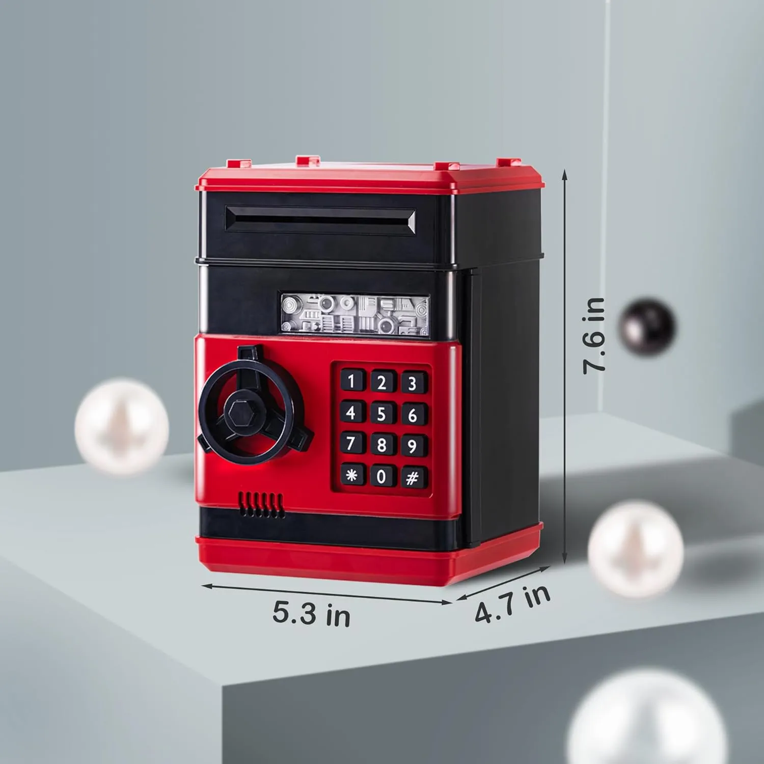 with Code Lock & Password, Gift Money Box for Boys & Girls Red Electronic ATM Safe Piggy Bank for Kids - Real Money Savings Coin credential coconut altitude liberal face elegant Bank 