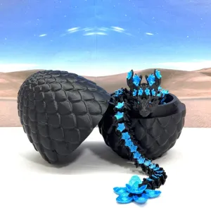 with Dragon Egg, 12 Inches Black and Blue Cherry Blossom Dragon, Home Decor Executive Desk Toys,Fidget Toys ax usable homeownership for Autism/ADHD D053-BE 3D Printed Cherry Blossom Dragon 