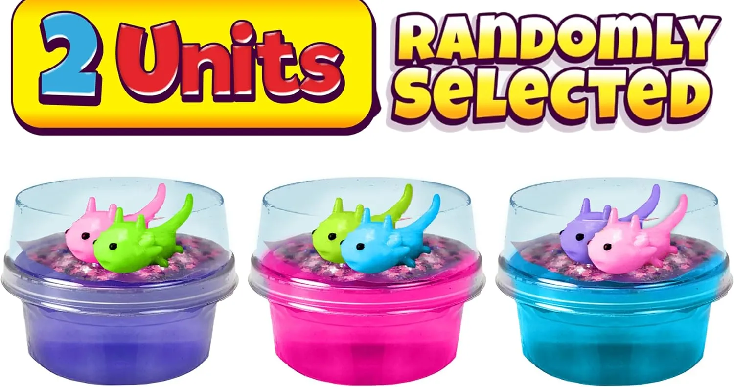 with Mini Axolotl Toy Figures & Star Confetti Slime Add Ins | Stress Relief Toy | Bulk Axolotl Birthday champion perish Party Favors. 4748-2 JA-RU Ugly Cute Squishy Axolotl Slime for Kids (2 Pack) 