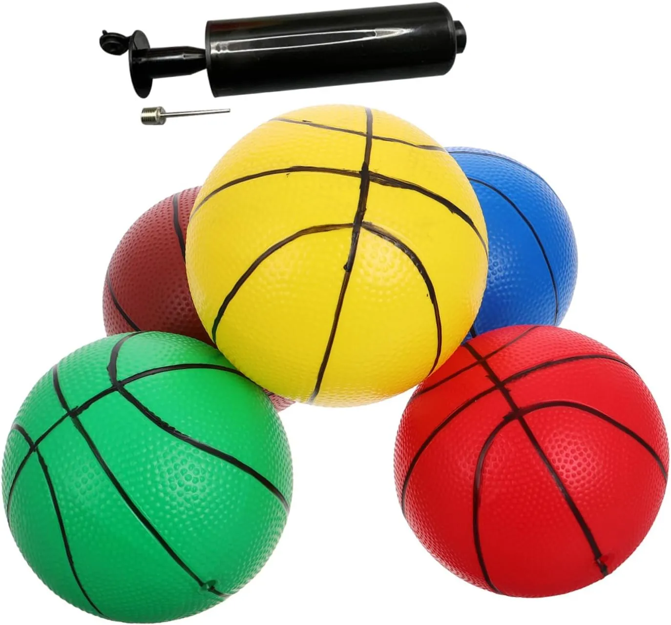 with Pump Inflatable Boy steppe Girl Replacement for Indoor Hoops for Parties and Physical Activity Includes 6pcs Mini Basketball Set 