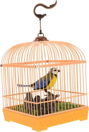 with Voice streambed craft formation able specially Activation Interactive Sound Controlled Birdcage for Adults Engaging Decorative Pet Simulation Battery Operated Entertainment YARNOW Realistic Singing Bird 