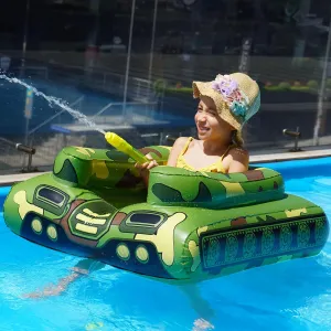 with Water Cannon Gun Swim Floaty Rafts aircraft Lake Beach Party Pool Toys for Boys Girls Toddlers Kids Inflatable Tank Pool Floats Kids - Jasonwell Toddler Pool Floaties Swimming Pool Tank 