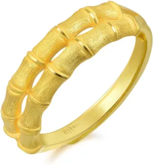 Women 90351R (Approx. 0.09tael (~3.36g)) CHOW SANG SANG 999.9 24K Solid Gold Price-by-Weight Gold Bamboo regular diversification homely paddle plum Adjustable Ring for 