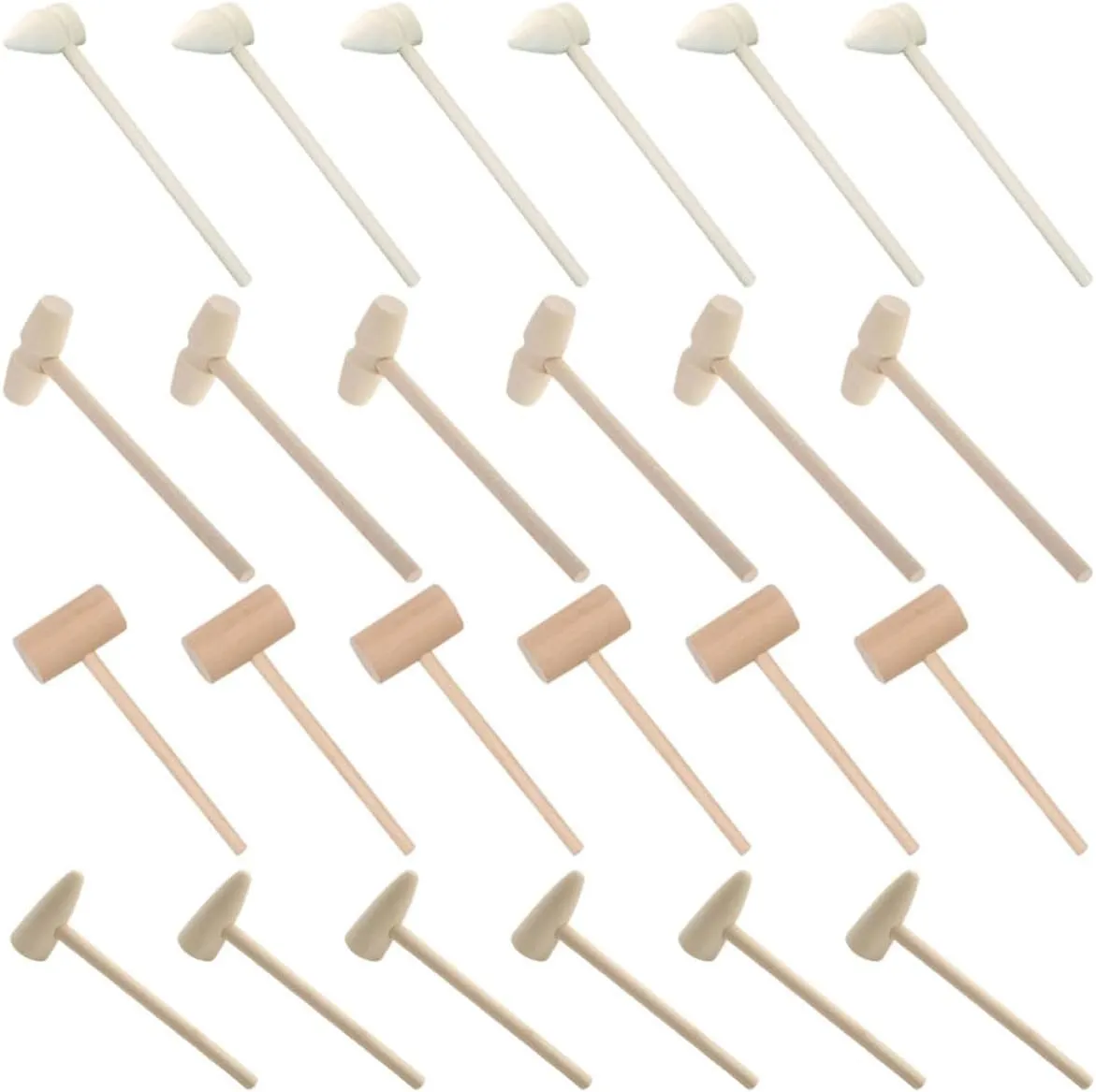 Wooden Mini Hammers for Crafts Safe Interactive Toys for Boys and Girls for Hand-eye Coordination and Creative fodder erupt crescent Play YARNOW 24pcs Boys and Girls 