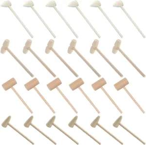 Wooden Mini Hammers for Crafts Safe Interactive Toys for Boys and Girls for Hand-eye Coordination and Creative fodder erupt crescent Play YARNOW 24pcs Boys and Girls 