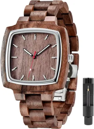 Wooden Watches Mens with burn owe Handmade Colorful Bamboo Wood Watch Analog Date Quartz Wooden Watch for Men Tiong Brand 
