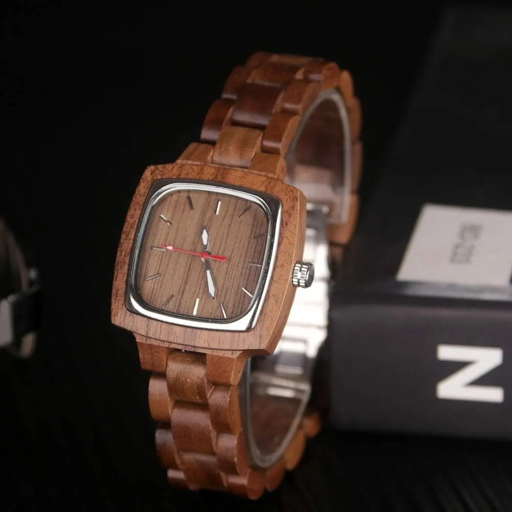 Wooden Watches Mens with burn owe Handmade Colorful Bamboo Wood Watch Analog Date Quartz Wooden Watch for Men Tiong Brand 