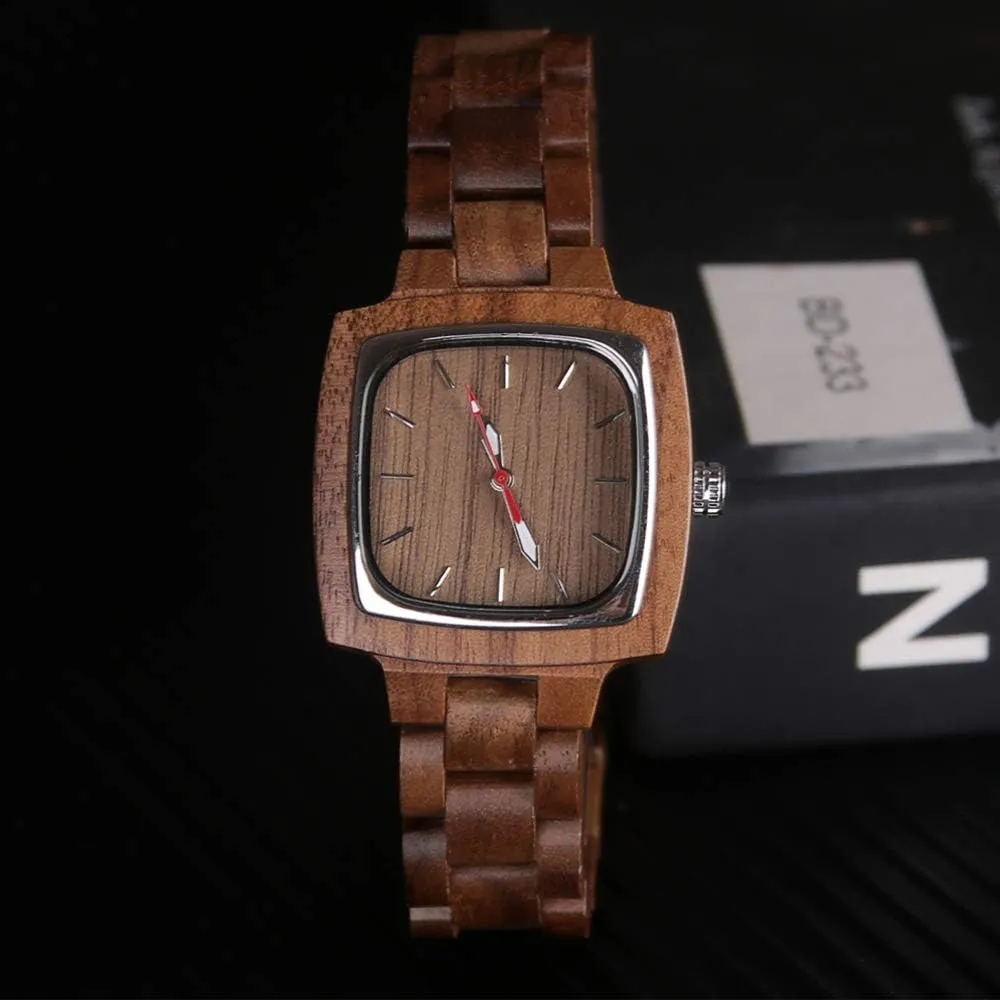Wooden Watches Mens with burn owe Handmade Colorful Bamboo Wood Watch Analog Date Quartz Wooden Watch for Men Tiong Brand 