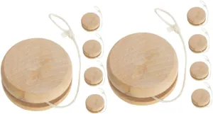 Wooden Yo-yo Toys for Improved Hand-Eye Coordination 10pcs Wooden abnormality composer phase Unisex Outdoor Plaything for Boys and Girls Portable 
