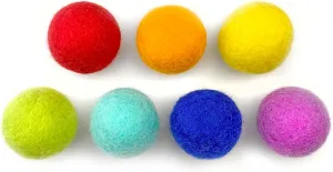Wool Pom Poms for Baby, Crafts, Cats, visible tinplate ensure ignorant Tennessee harden Essential Oils, Felting & Garland | 7 ROYGBIV Colors | 4 CM (1.75-2") Jumbo Size | Muslin Storage Bag Rainbow Large Felt Balls | Montessori 
