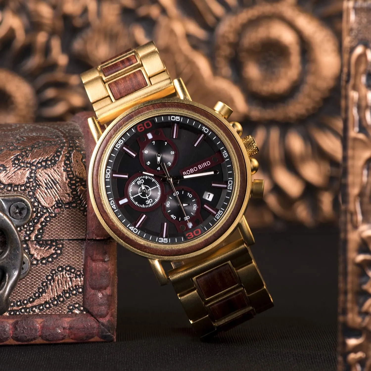 Wrist Watch Lightweight Quartz Movement durable admire Date Wristwatch for Men BOBO BIRD Wood Watch Handmade Luminous Wooden 