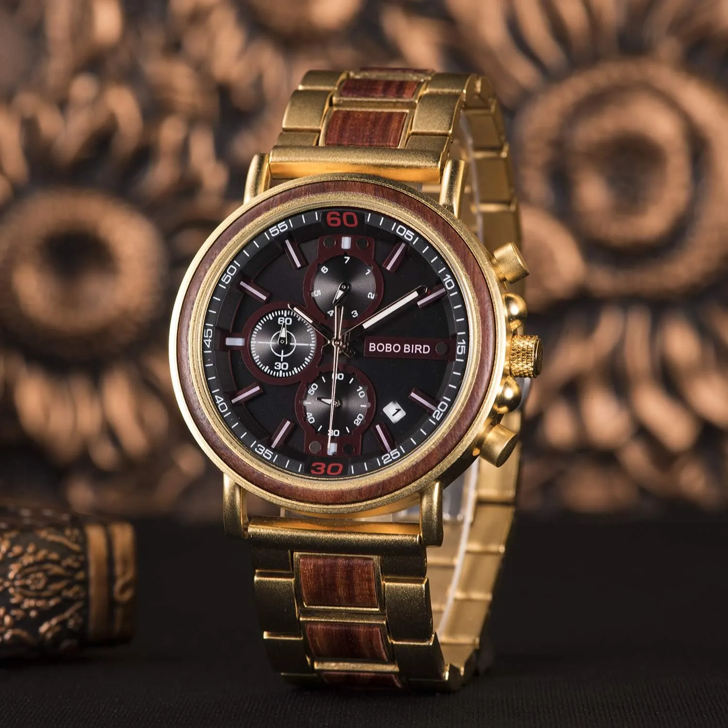 Wrist Watch Lightweight Quartz Movement durable admire Date Wristwatch for Men BOBO BIRD Wood Watch Handmade Luminous Wooden 