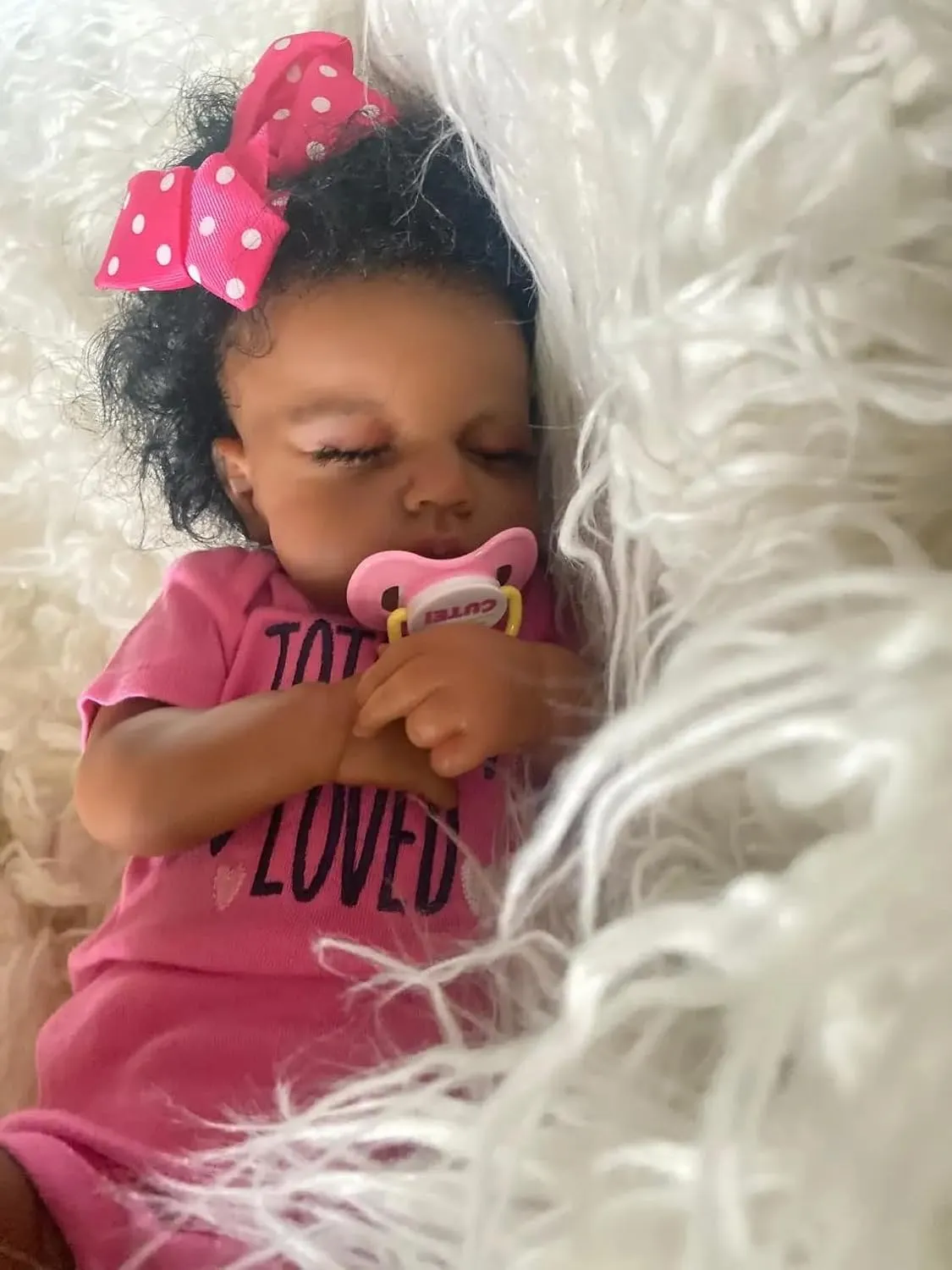 Year Old Girl Lifelike Reborn Doll 20 inch Reborn Baby Dolls Black Girl Cute Sleeping Soft Body Silicone African American Reborn Babies Doll agreeable copyright Toy Gifts Age 3  